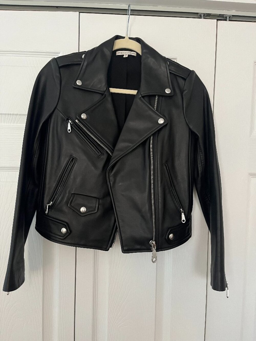Rebecca Minkoff Real Leather Moto Leather Jacket Black size XS